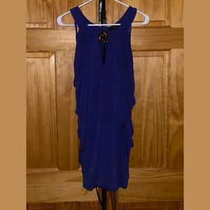 BEBE Purple Mini Dress with Jewel Accent on Neck
